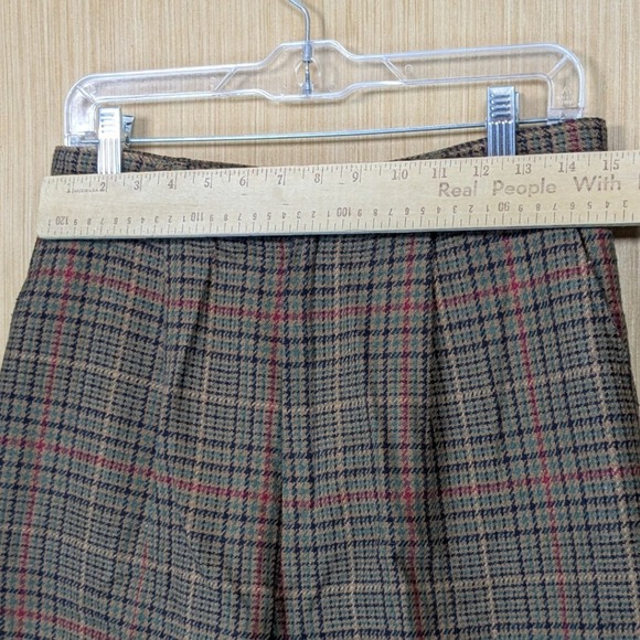 Fundamental Things Trousers Womens 8 Brown Plaid Pleated Baggy Mom Retro‎ Vtg - Picture 5 of 7